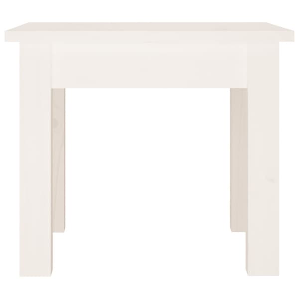 vidaXL sofabord 35x35x30 cm massivt fyrretræ hvid