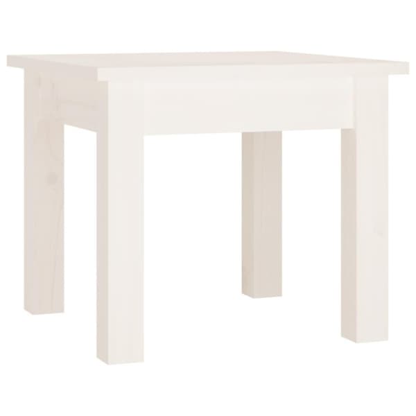 vidaXL sofabord 35x35x30 cm massivt fyrretræ hvid