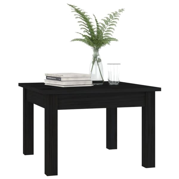 vidaXL sofabord 45x45x30 cm massivt fyrretræ sort