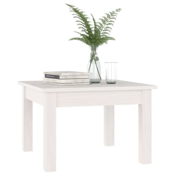 vidaXL sofabord 45x45x30 cm massivt fyrretræ hvid