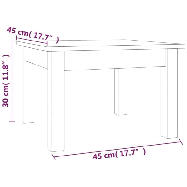 vidaXL sofabord 45x45x30 cm massivt fyrretræ hvid