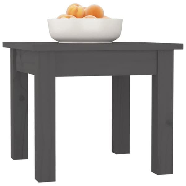 vidaXL sofabord 35x35x30 cm massivt fyrretræ grå