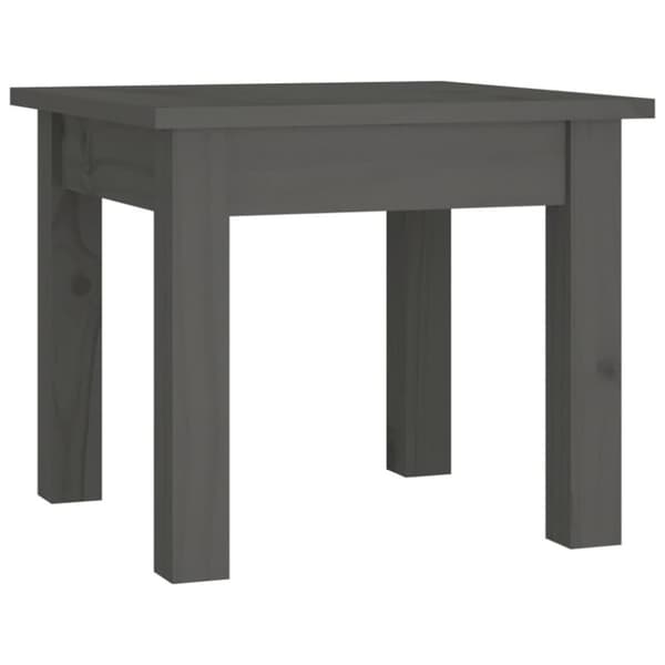 vidaXL sofabord 35x35x30 cm massivt fyrretræ grå