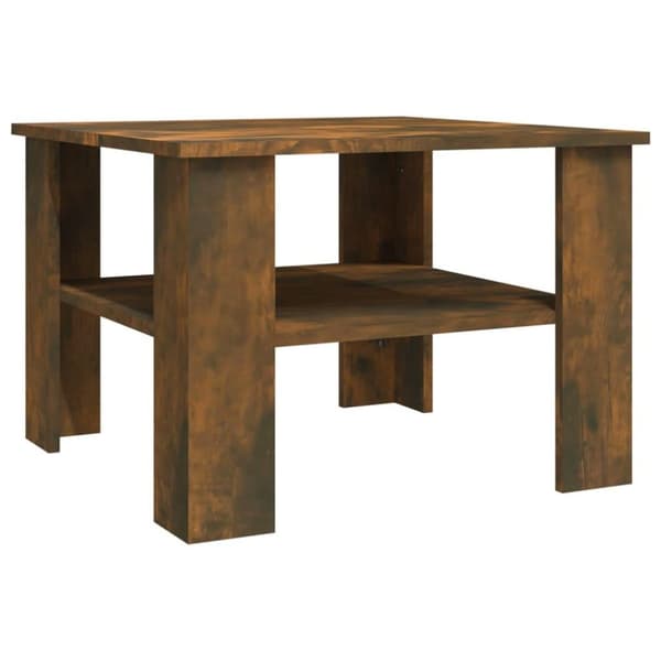 vidaXL sofabord 60x60x42 cm konstrueret træ røget egetræsfarve