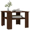 Miniatyrbillede 3 af 6: vidaXL sofabord 60x60x42 cm konstrueret træ brun egetræsfarve