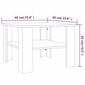 Miniatyrbillede 6 af 6: vidaXL sofabord 60x60x42 cm konstrueret træ brun egetræsfarve