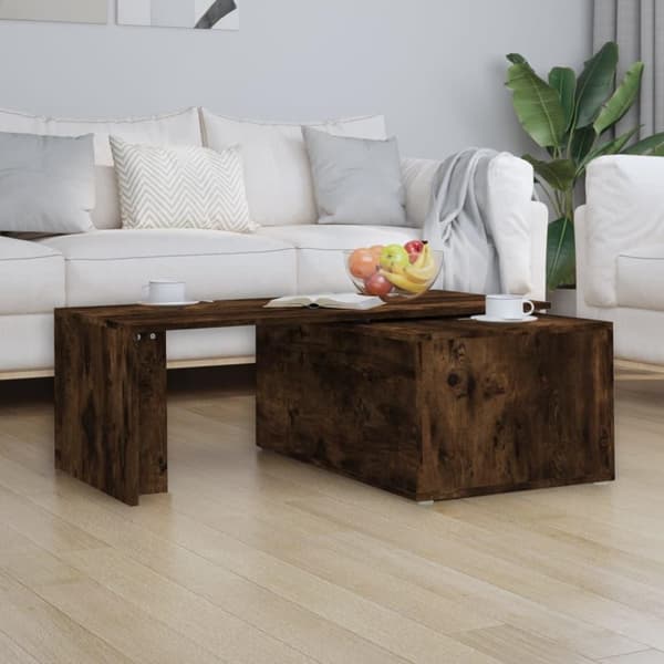 vidaXL sofabord 150x50x35 cm konstrueret træ røget egetræsfarve
