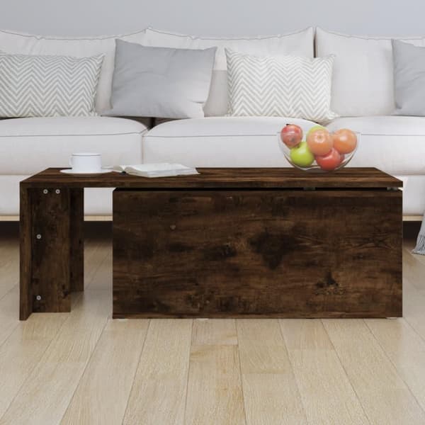 vidaXL sofabord 150x50x35 cm konstrueret træ røget egetræsfarve
