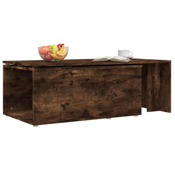 vidaXL sofabord 150x50x35 cm konstrueret træ røget egetræsfarve