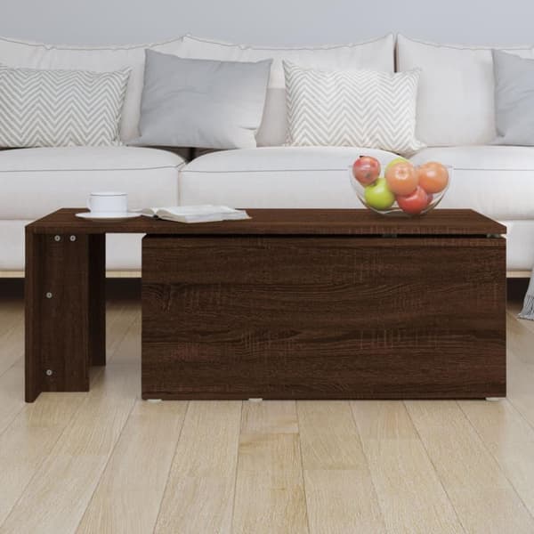 vidaXL sofabord 150x50x35 cm konstrueret træ brun egetræsfarve