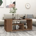 Miniatyrbillede 3 af 7: vidaXL sofabord 100x50x40 cm konstrueret træ brun egetræsfarve