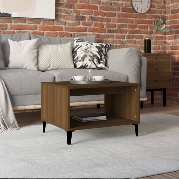 vidaXL Sohvapöytä ruskea tammi 60x50x40 cm tekninen puu