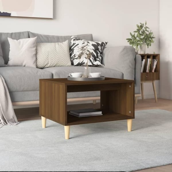 vidaXL Sohvapöytä ruskea tammi 60x50x40 cm tekninen puu