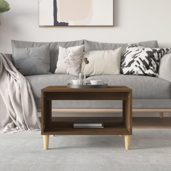 vidaXL Sohvapöytä ruskea tammi 60x50x40 cm tekninen puu