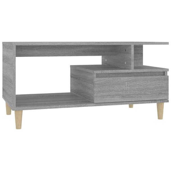 vidaXL Salongbord grå sonoma 90x49x45 cm konstruert tre