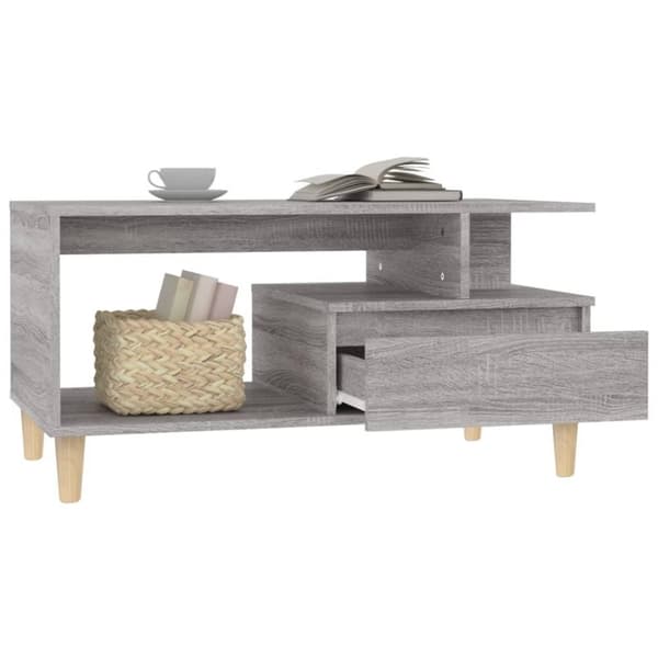 vidaXL sofabord 90x49x45 cm konstrueret træ Grå sonoma-eg