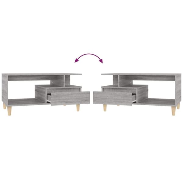 vidaXL sofabord 90x49x45 cm konstrueret træ Grå sonoma-eg