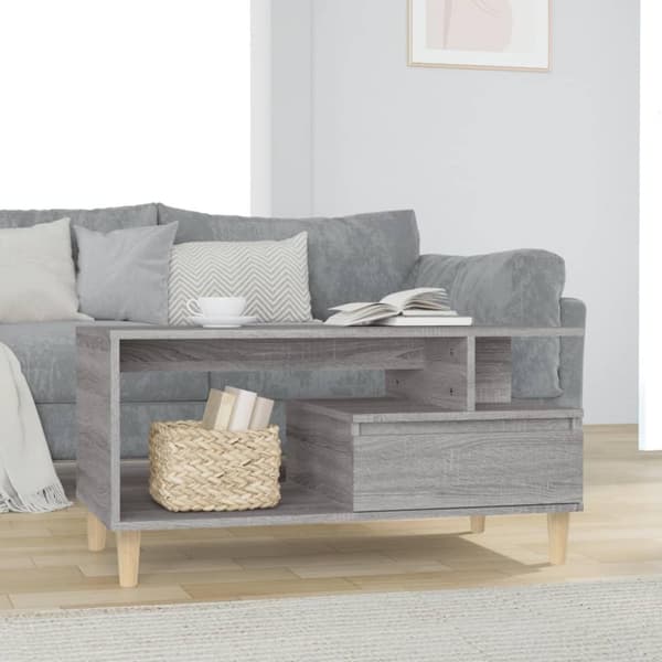 vidaXL sofabord 90x49x45 cm konstrueret træ Grå sonoma-eg