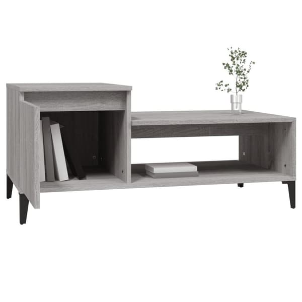 vidaXL Salongbord grå sonoma 100x50x45 cm konstruert tre