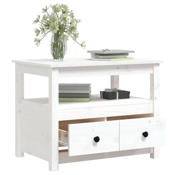vidaXL sofabord 71x49x55 cm massivt fyrretræ hvid