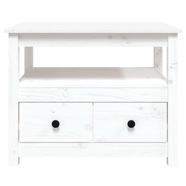 vidaXL sofabord 71x49x55 cm massivt fyrretræ hvid