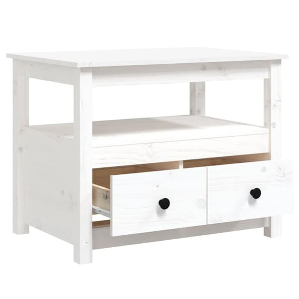 vidaXL sofabord 71x49x55 cm massivt fyrretræ hvid