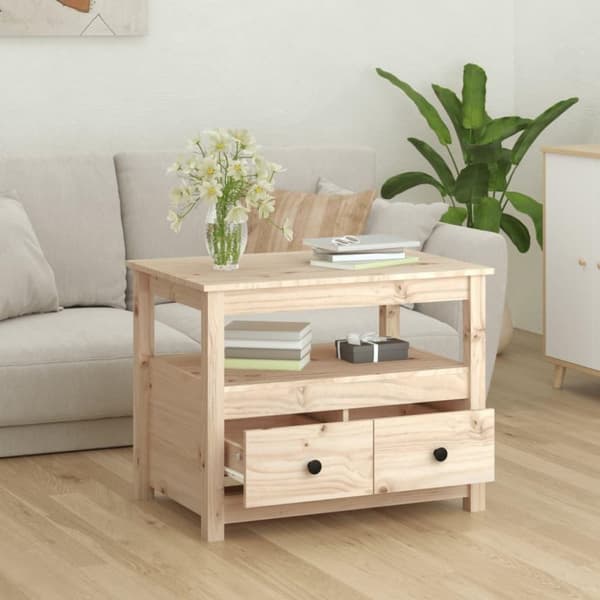 vidaXL sofabord 71x49x55 cm massivt fyrretræ