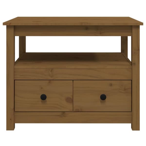 vidaXL Sohvapöytä hunajanruskea 71x49x55 cm täysi mänty