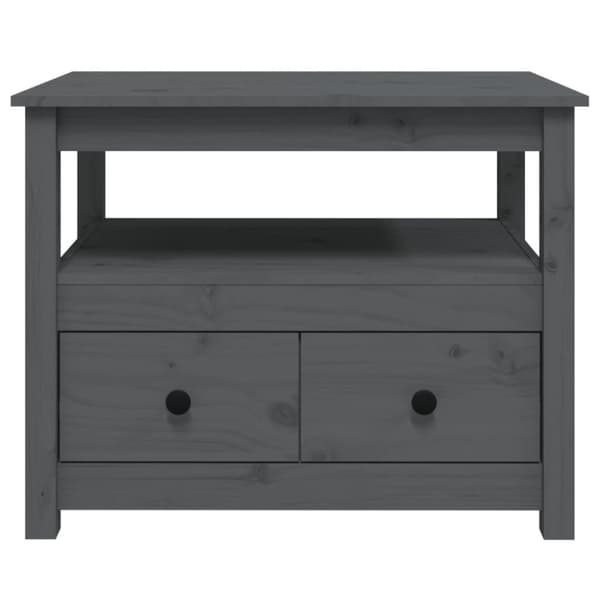 vidaXL sofabord 71x49x55 cm massivt fyrretræ grå