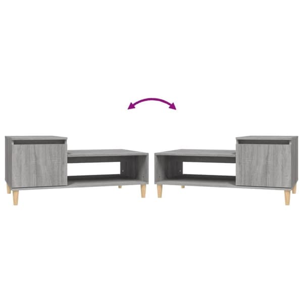 vidaXL Sohvapöytä harmaa Sonoma 100x50x45 cm tekninen puu