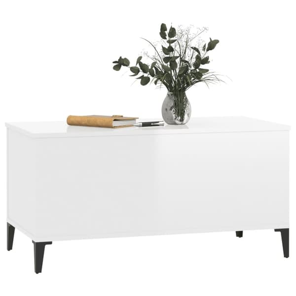 vidaXL Salongbord høyglans hvit 90x44,5x45 cm konstruert tre