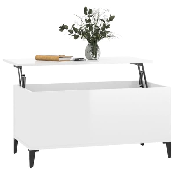 vidaXL Salongbord høyglans hvit 90x44,5x45 cm konstruert tre