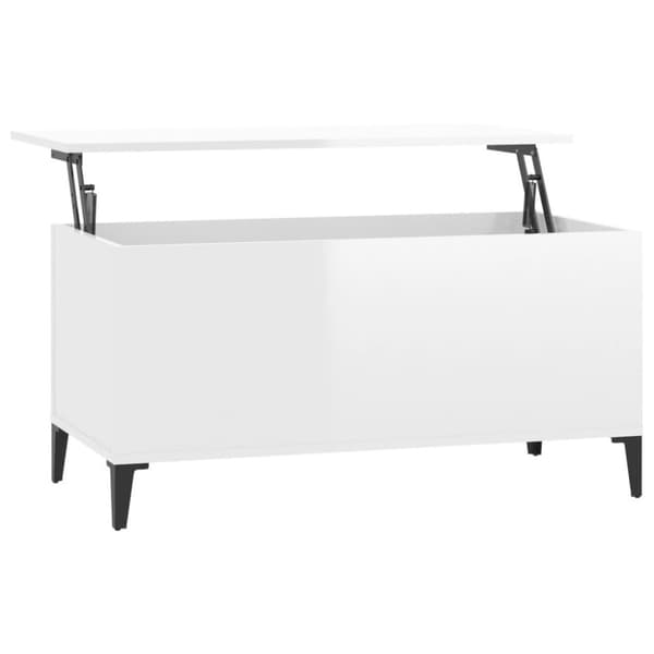 vidaXL Salongbord høyglans hvit 90x44,5x45 cm konstruert tre