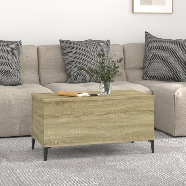 vidaXL Salongbord sonoma eik 90x44,5x45 cm konstruert tre