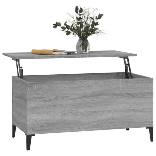 vidaXL sofabord 90x44,5x45 cm konstrueret træ sonoma-eg grå