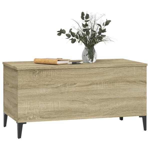 vidaXL sofabord 90x44,5x45 cm konstrueret træ sonoma-eg