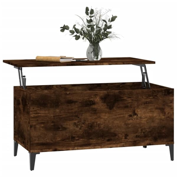 vidaXL Salongbord røkt eik 90x44,5x45 cm konstruert tre