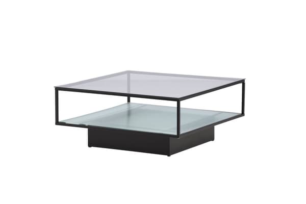 Maglehem sofabord 90x90cm svart, glass.