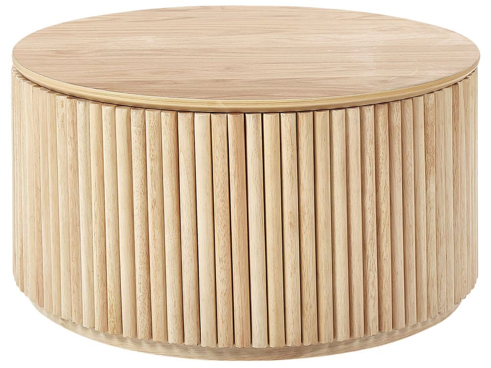 Soffbord ⌀ 70 cm ljust trä KIRKWOOD