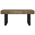 Miniatyrbillede 3 af 6: vidaXL sofabord 90x45x40 cm MDF og jern mørkebrun og sort