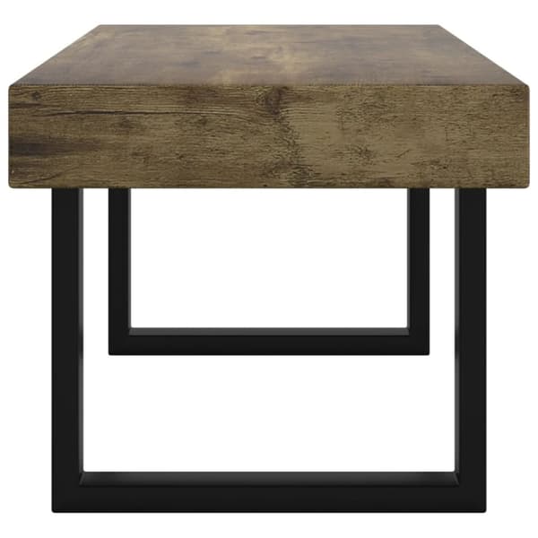 vidaXL sofabord 90x45x40 cm MDF og jern mørkebrun og sort