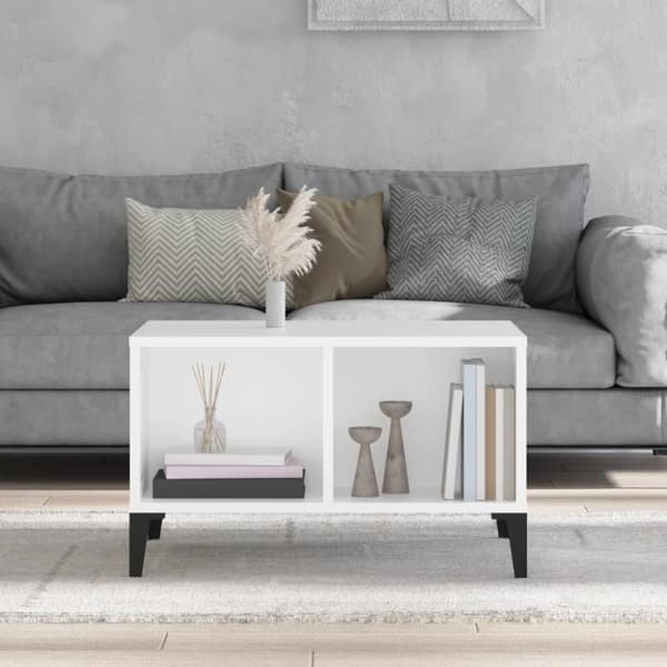 vidaXL Soffbord vit 60x50x36,5 cm konstruerat trä