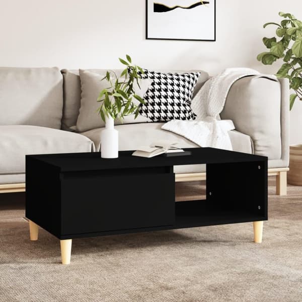 vidaXL Soffbord svart 90x50x36,5 cm konstruerat trä