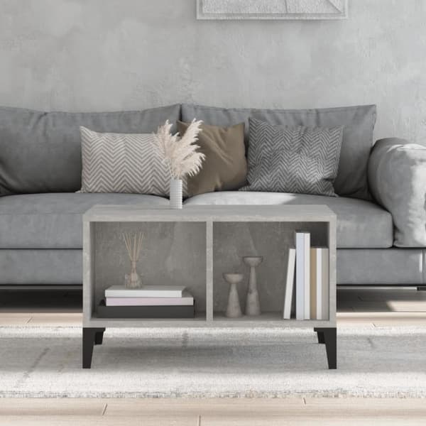 vidaXL Soffbord betonggrå 60x50x36,5 cm konstruerat trä