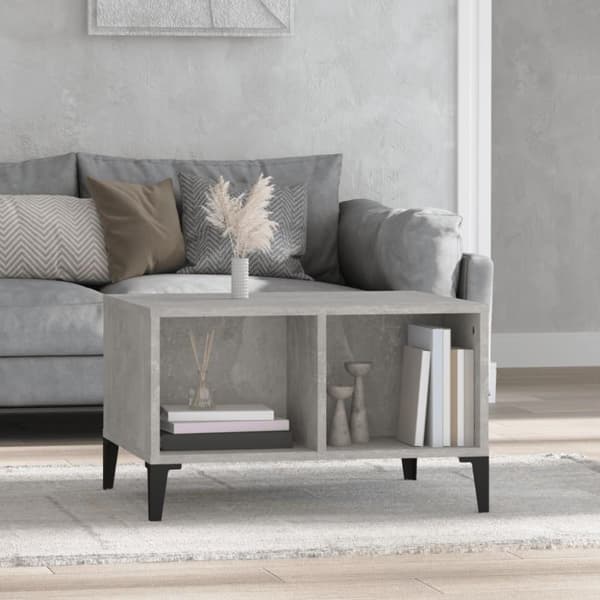 vidaXL Soffbord betonggrå 60x50x36,5 cm konstruerat trä