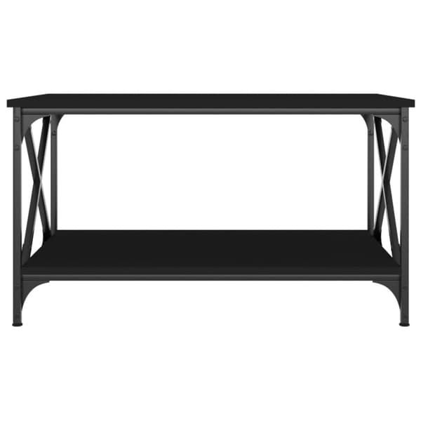 vidaXL Soffbord svart 80x50x45 cm konstruerat trä och järn