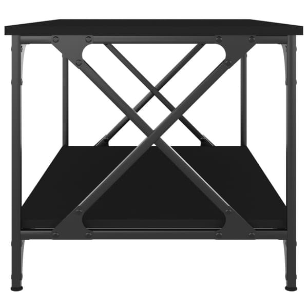 vidaXL Soffbord svart 80x50x45 cm konstruerat trä och järn