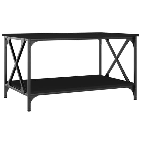 vidaXL Soffbord svart 80x50x45 cm konstruerat trä och järn