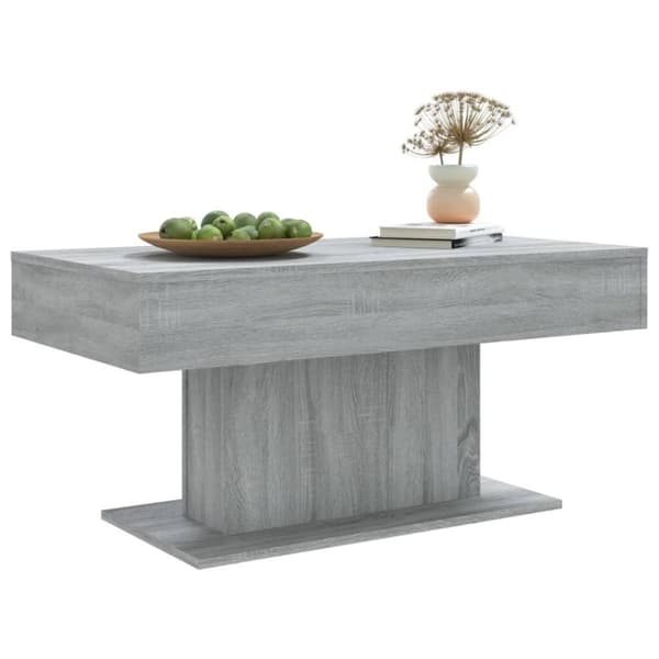 vidaXL Soffbord grå sonoma-ek 96x50x45 cm konstruerat trä