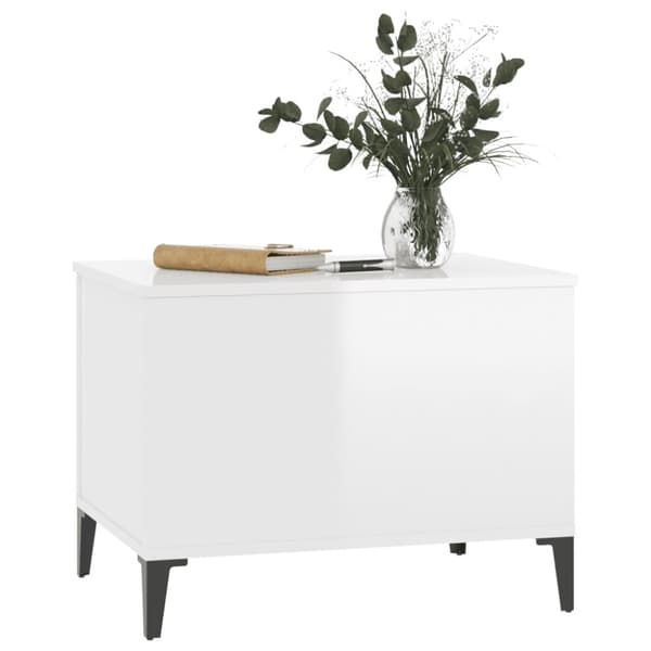 vidaXL Soffbord vit högglans 60x44,5x45 cm konstruerat trä